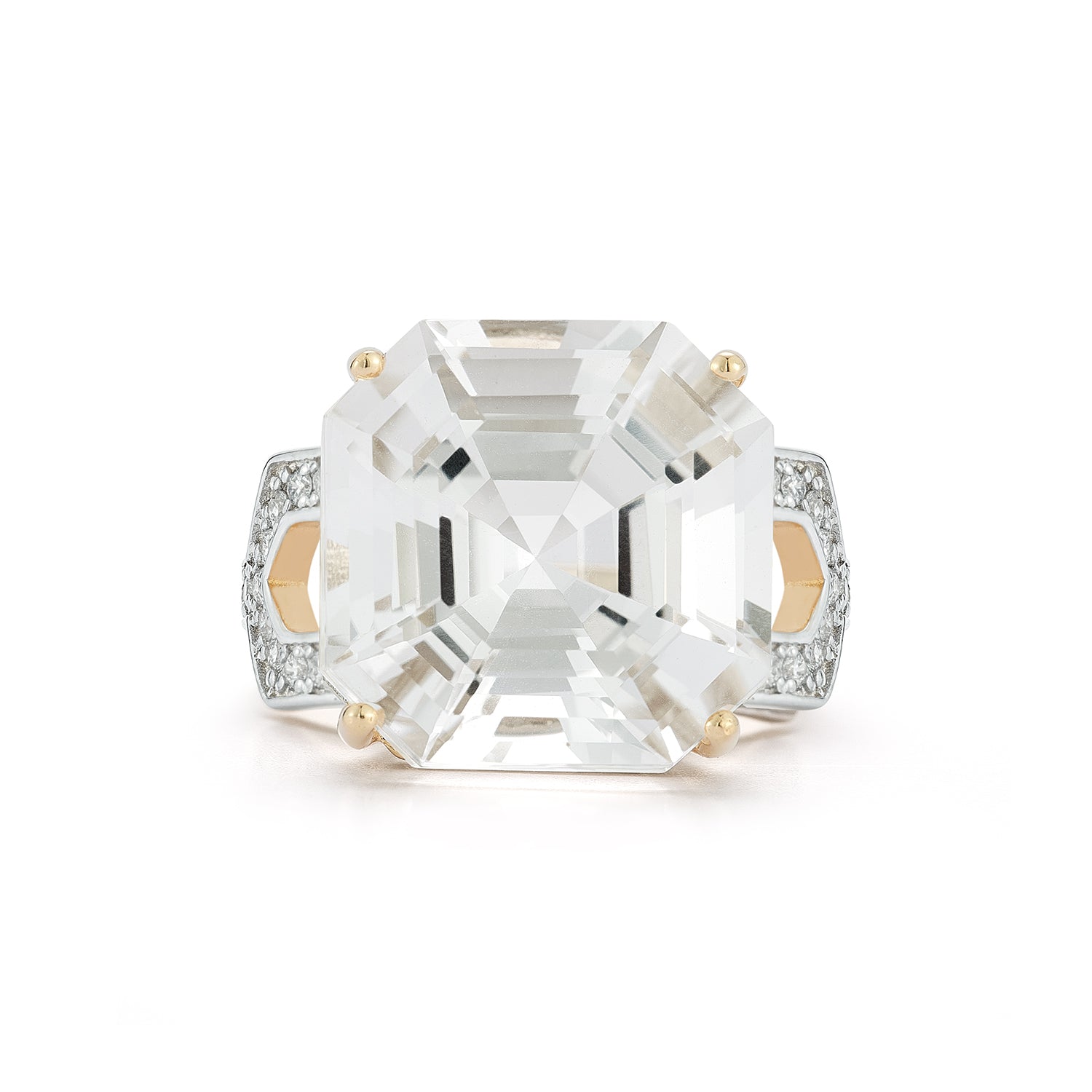 14kt Asscher Cut White Topaz Ring — фото 3