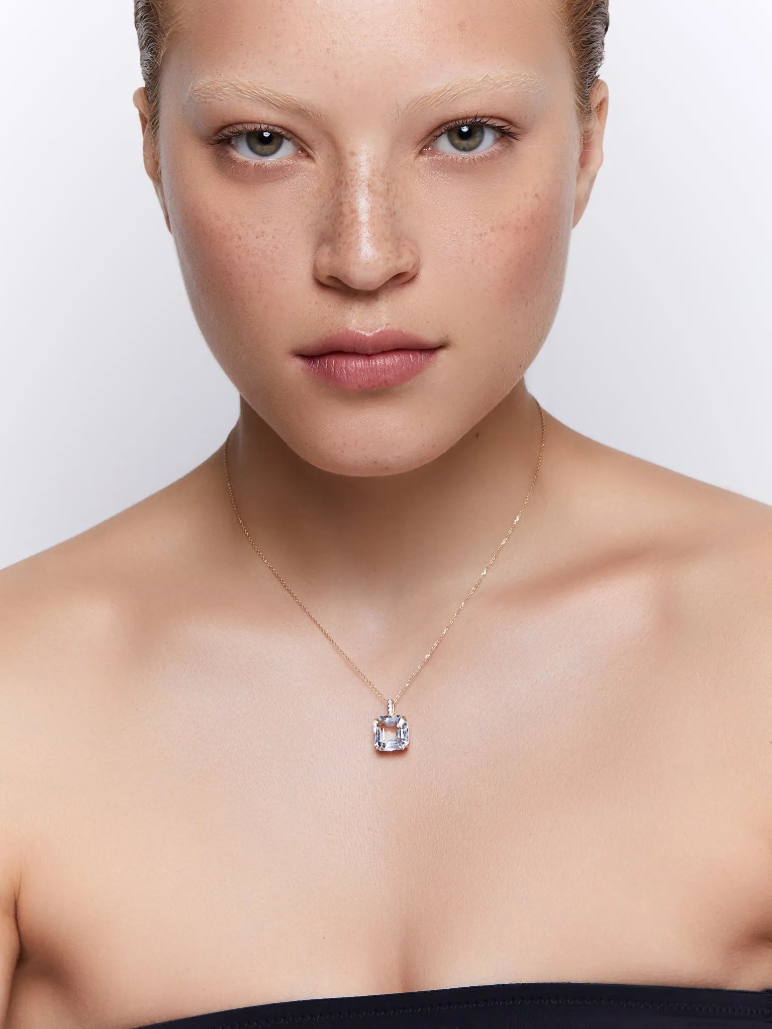 14kt Asscher Cut White Topaz Necklace — фото 3