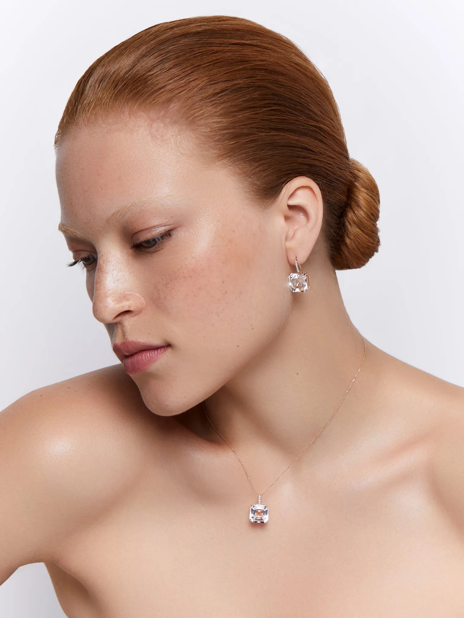14kt Asscher Cut White Topaz Necklace — фото 4