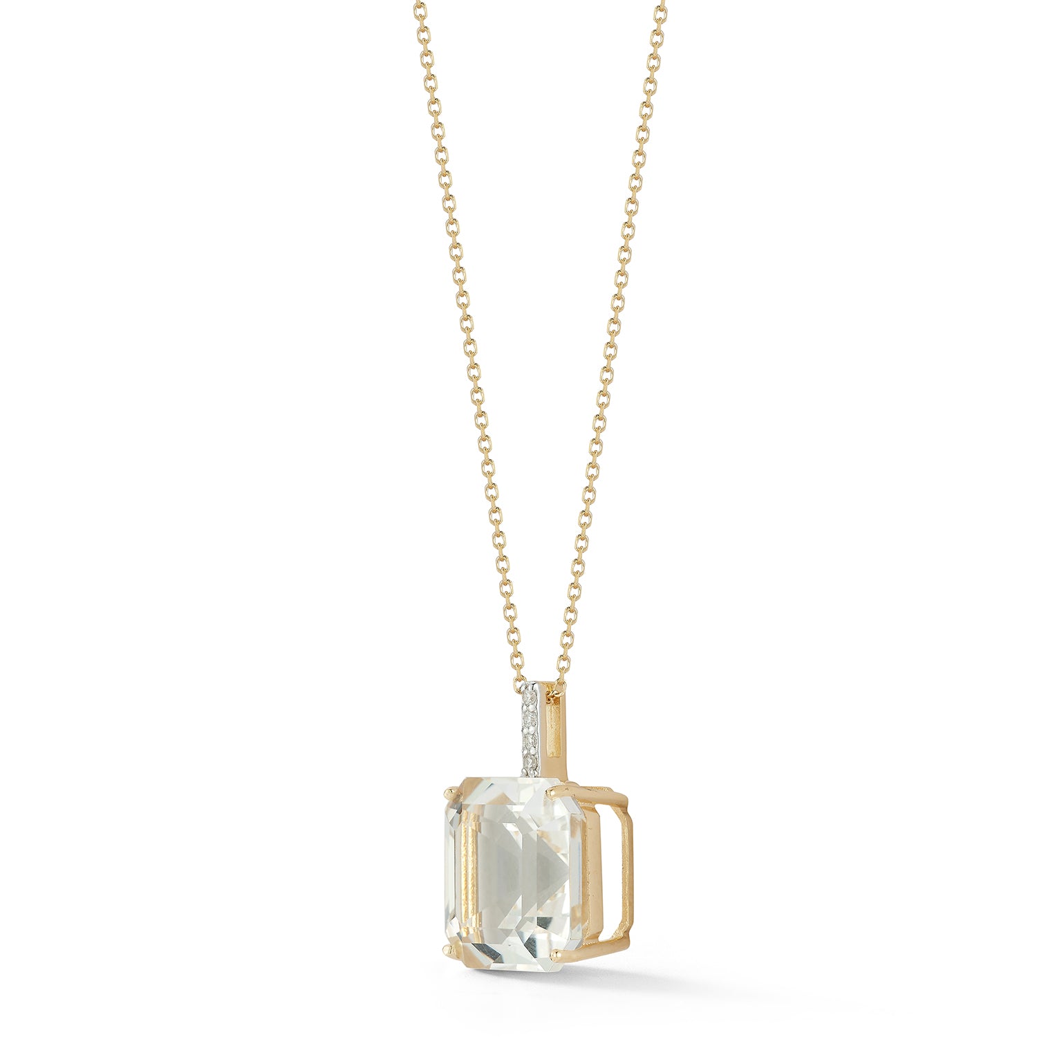 14kt Asscher Cut White Topaz Necklace — фото 6