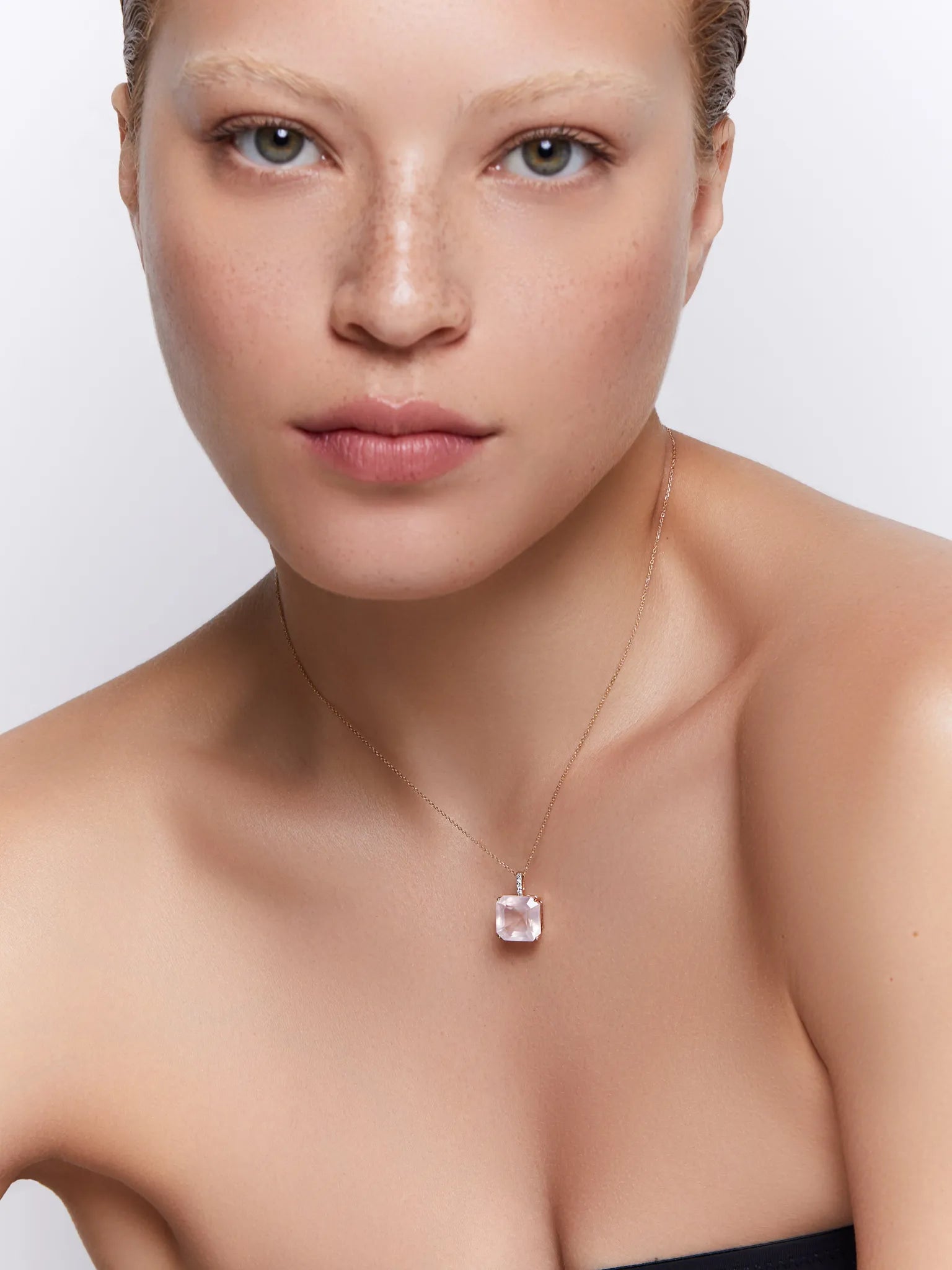 14kt Asscher Cut Pink Topaz Necklace — фото 2