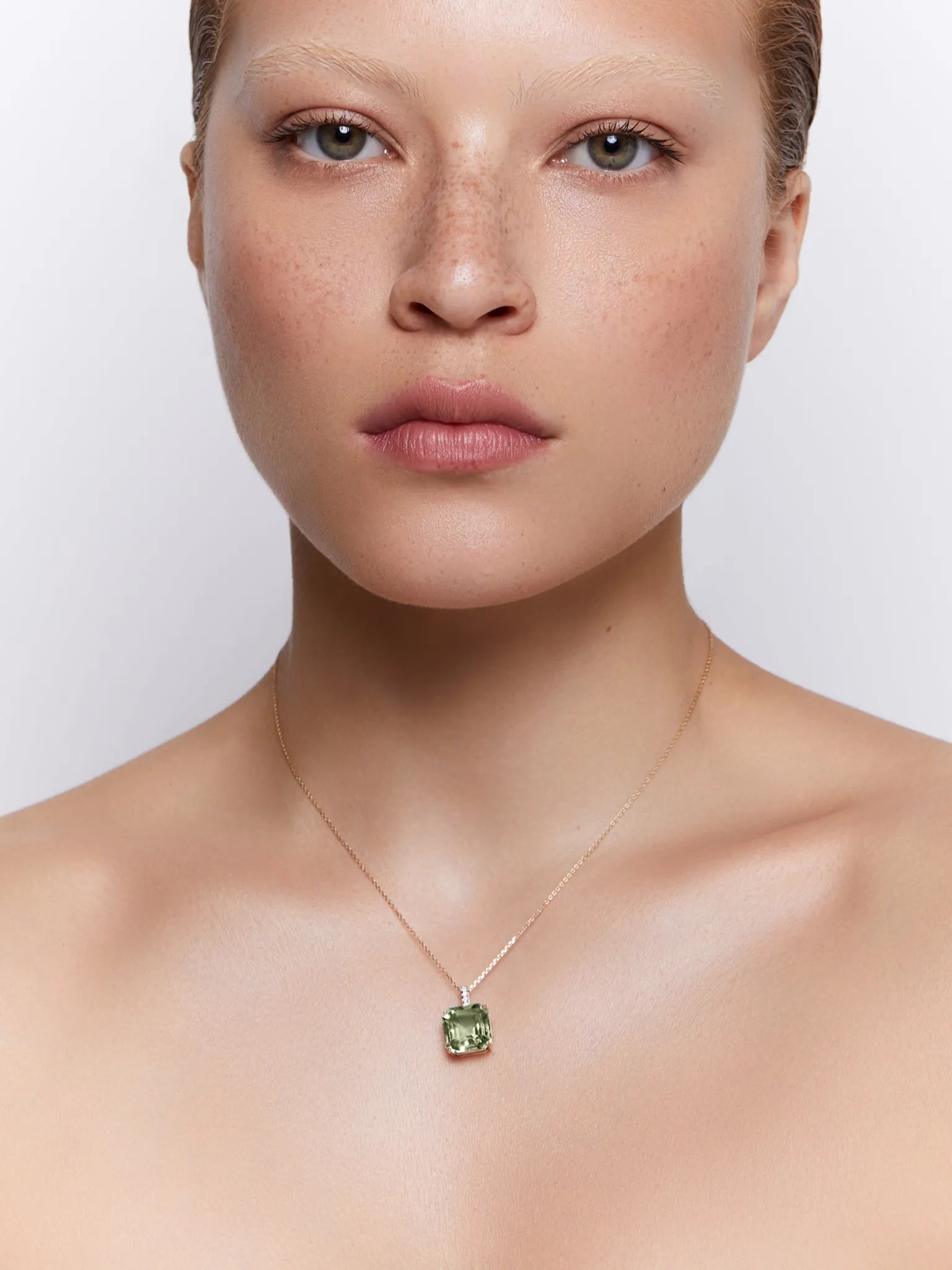 14kt Asscher Cut Green Amethyst Necklace — фото 2