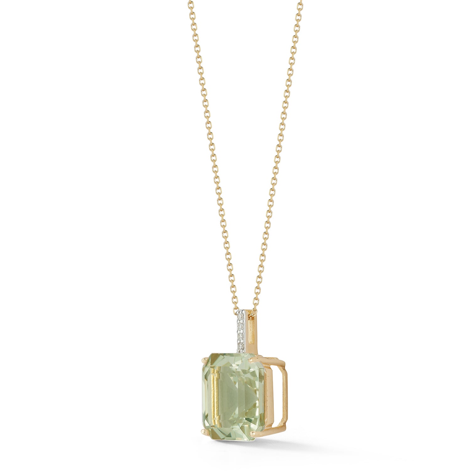 14kt Asscher Cut Green Amethyst Necklace — фото 3