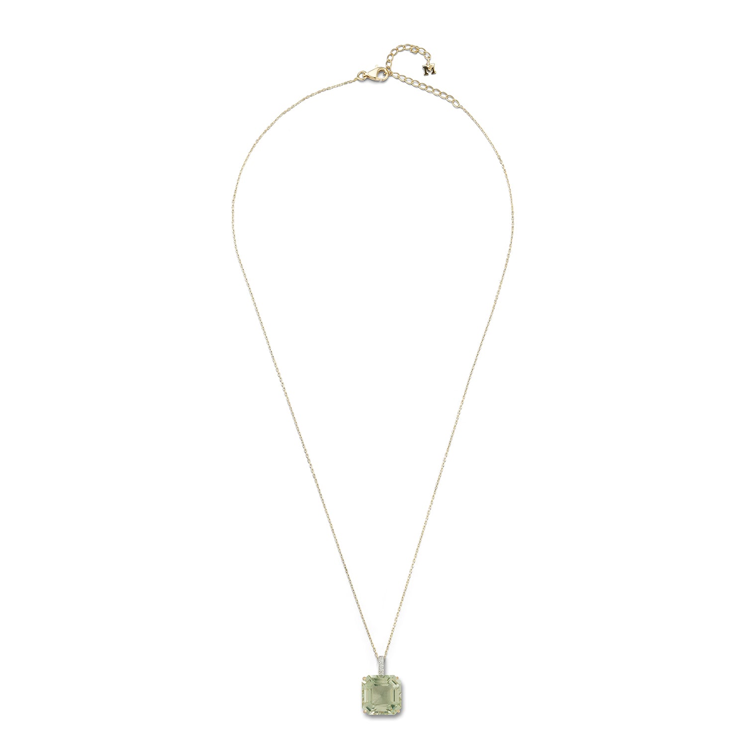 14kt Asscher Cut Green Amethyst Necklace — фото 4