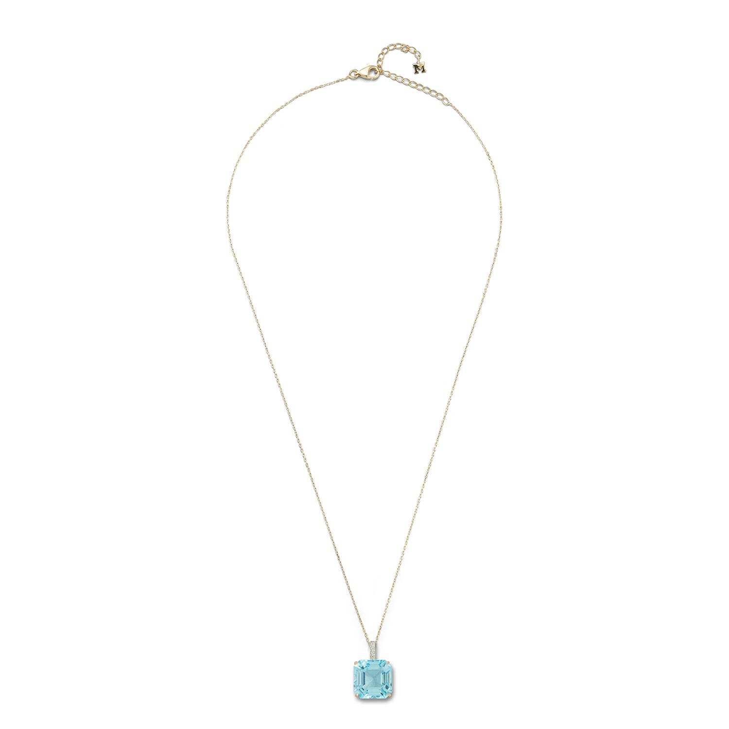 14kt Asscher Cut Swiss Blue Topaz Necklace — фото 3