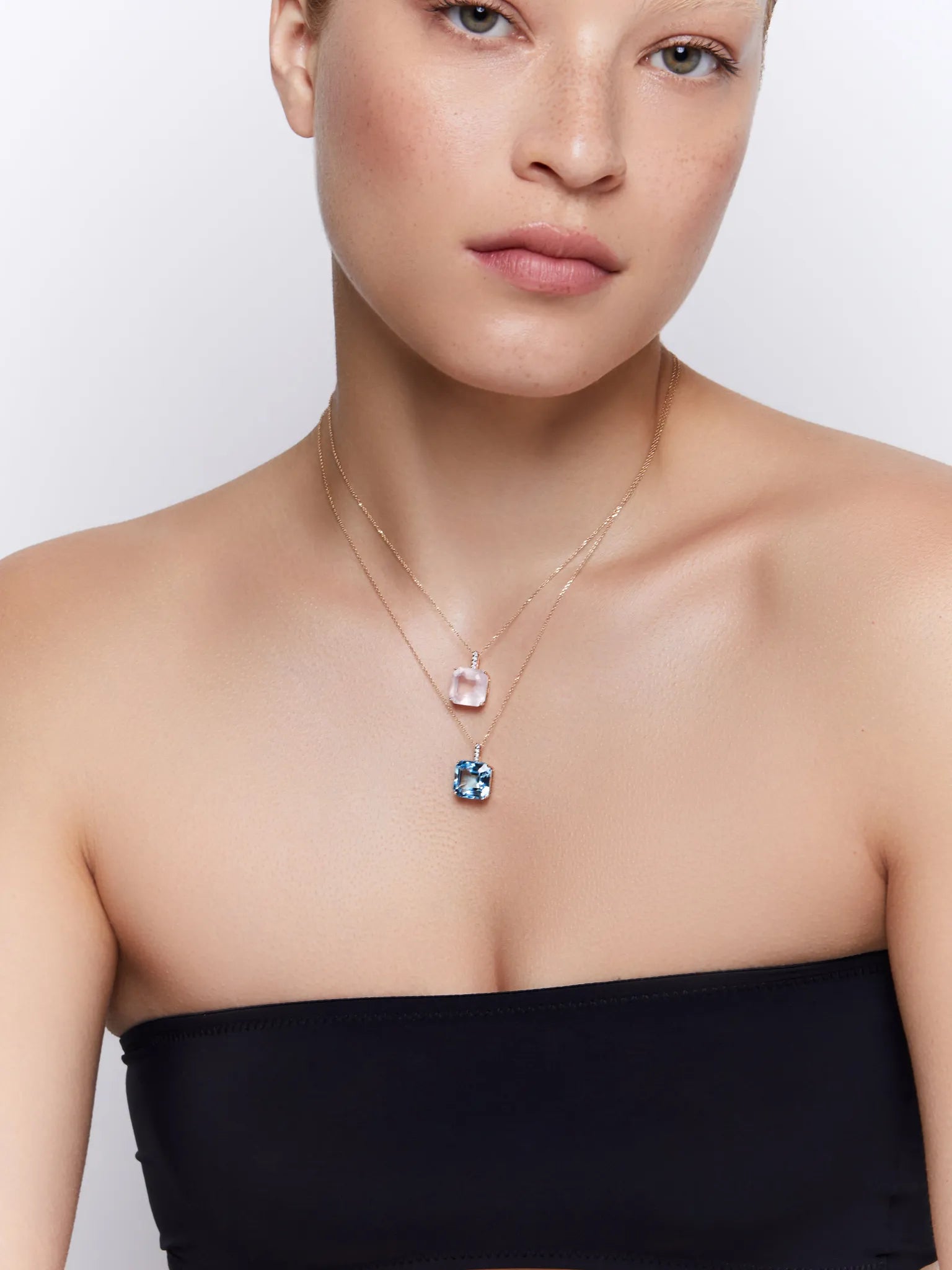 14kt Asscher Cut Swiss Blue Topaz Necklace — фото 8