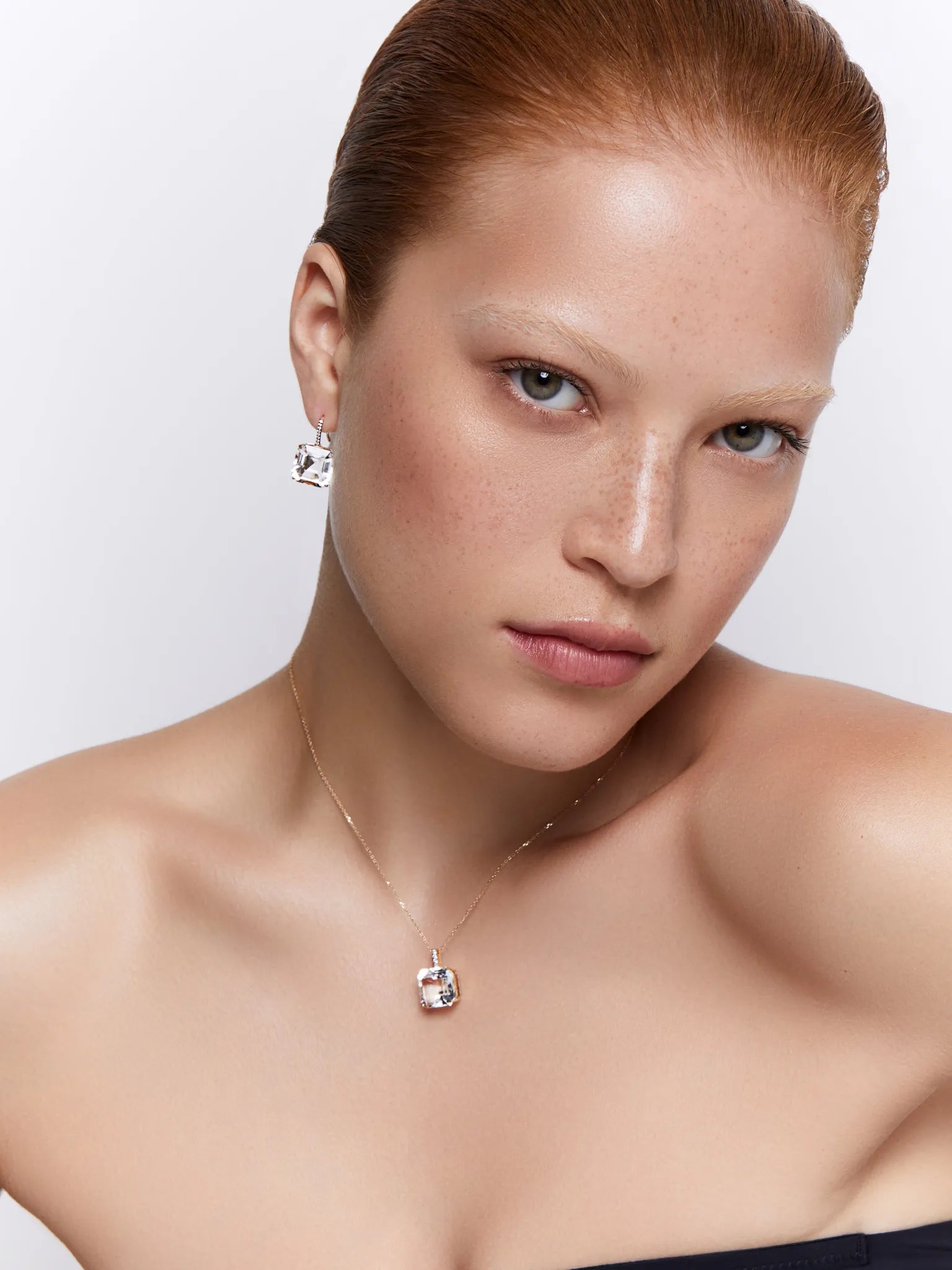 14kt Asscher Cut White Topaz Drop Earrings — фото 5