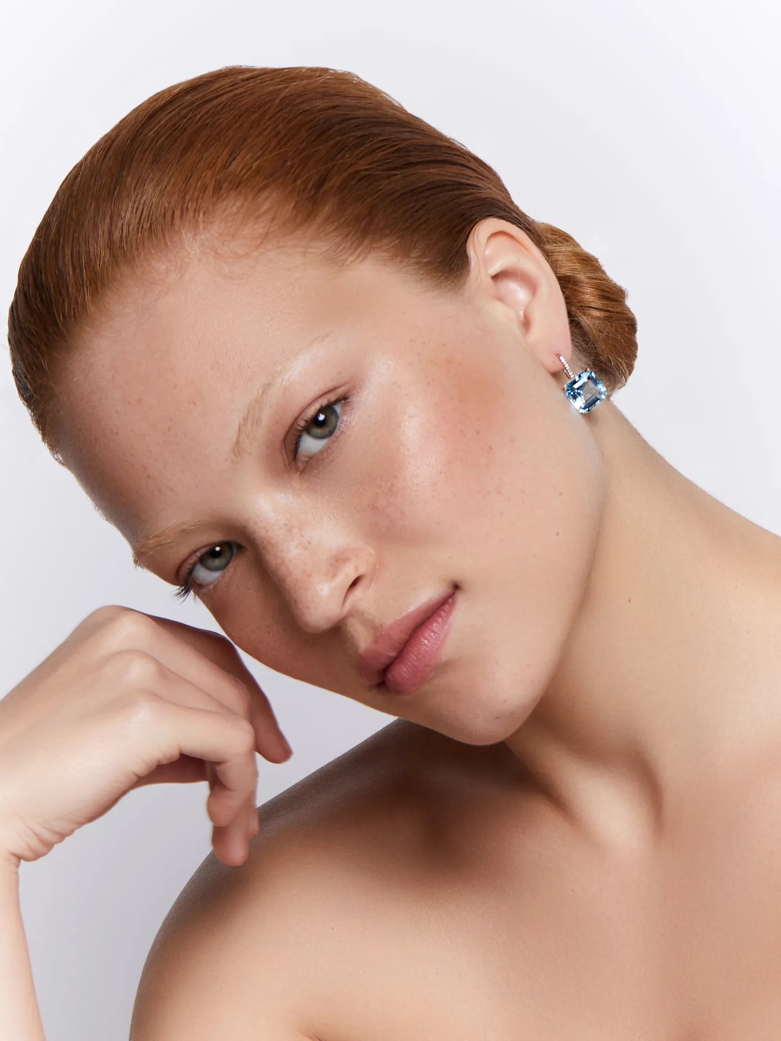 14kt Asscher Cut Blue Topaz Drop Earrings — фото 3