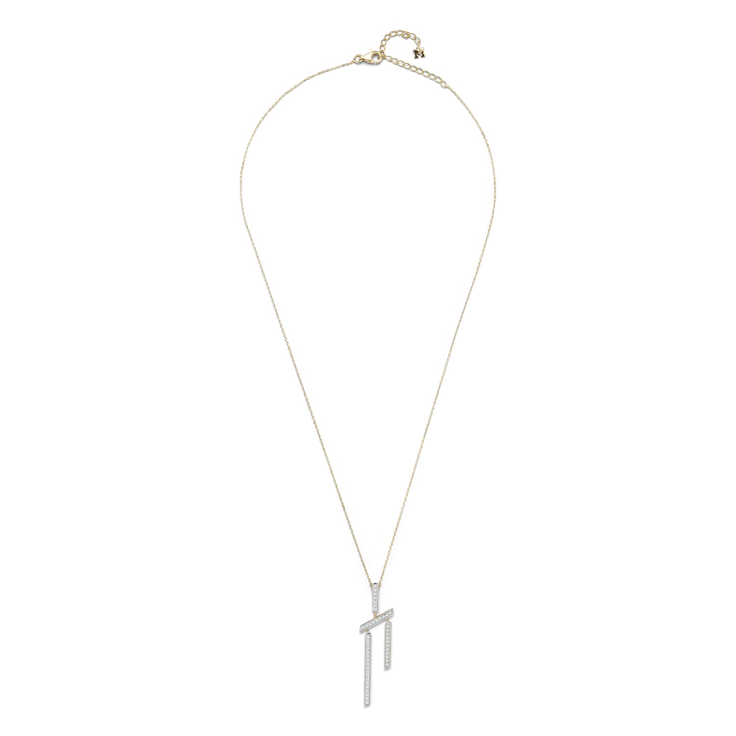 14kt Slanted Twin Bar Necklace — фото 4