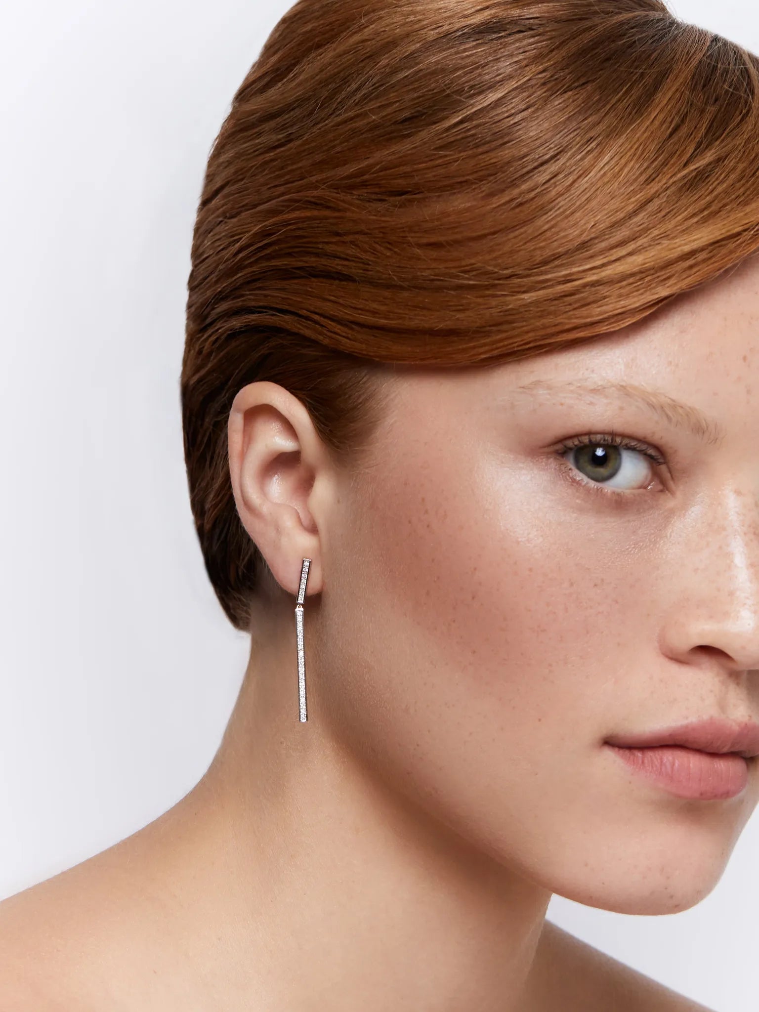 14kt Diamond Bar Drop Earrings — фото 4