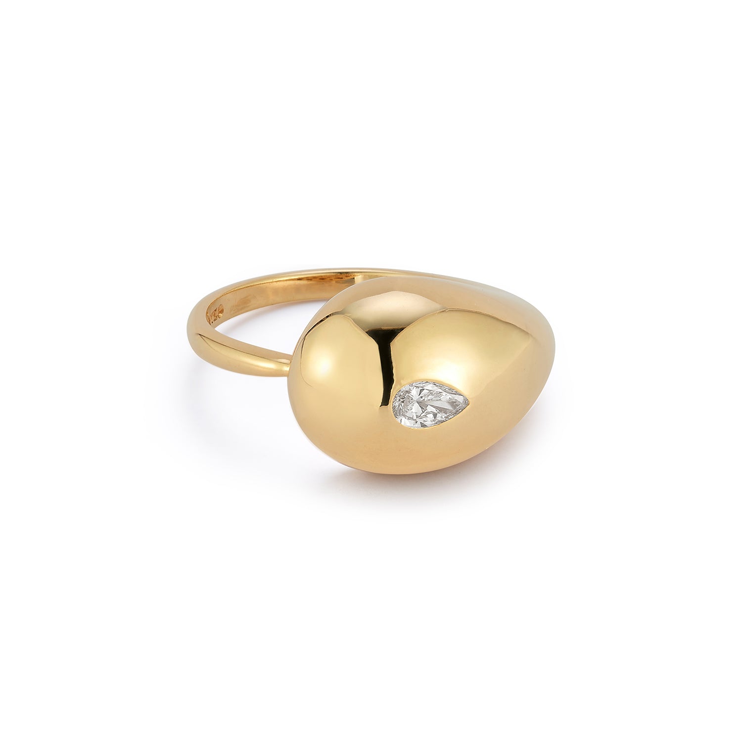 14kt Diamond Water Droplet Ring — фото 3