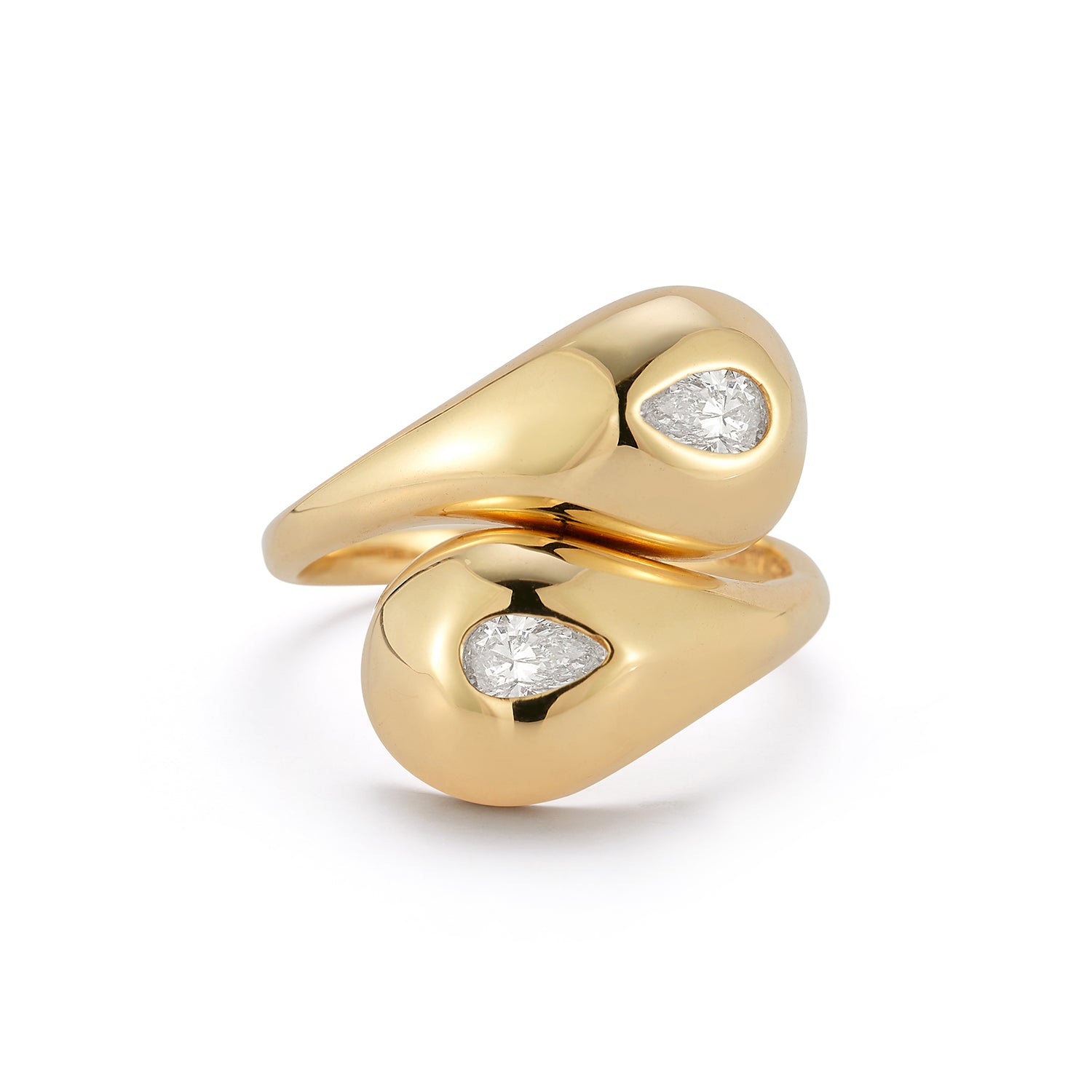 14kt Twin Water Droplet Ring — фото 3