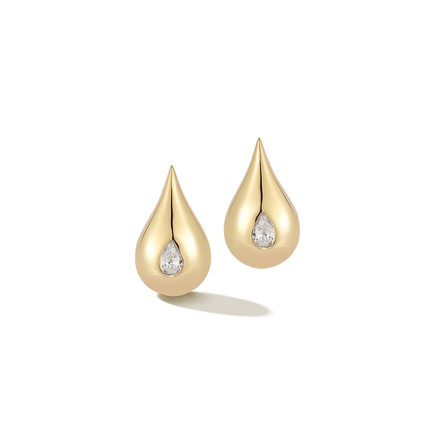 14kt Diamond Water Droplet Earrings — фото 4