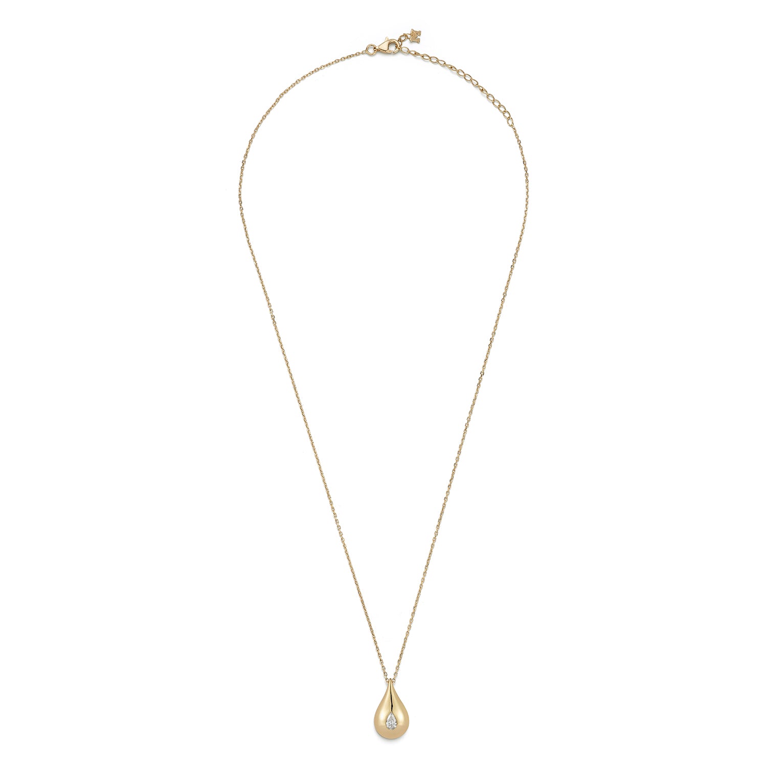 14kt Diamond Water Droplet Necklace — фото 4