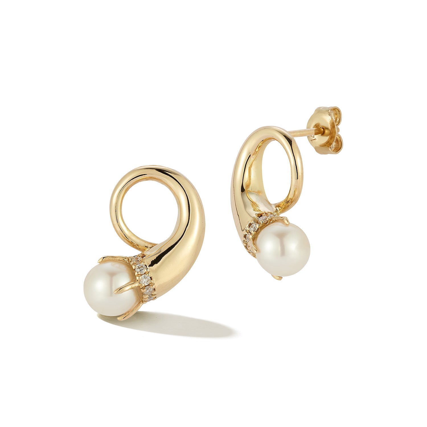 14kt Pearl Cornucopia Earrings — фото 5