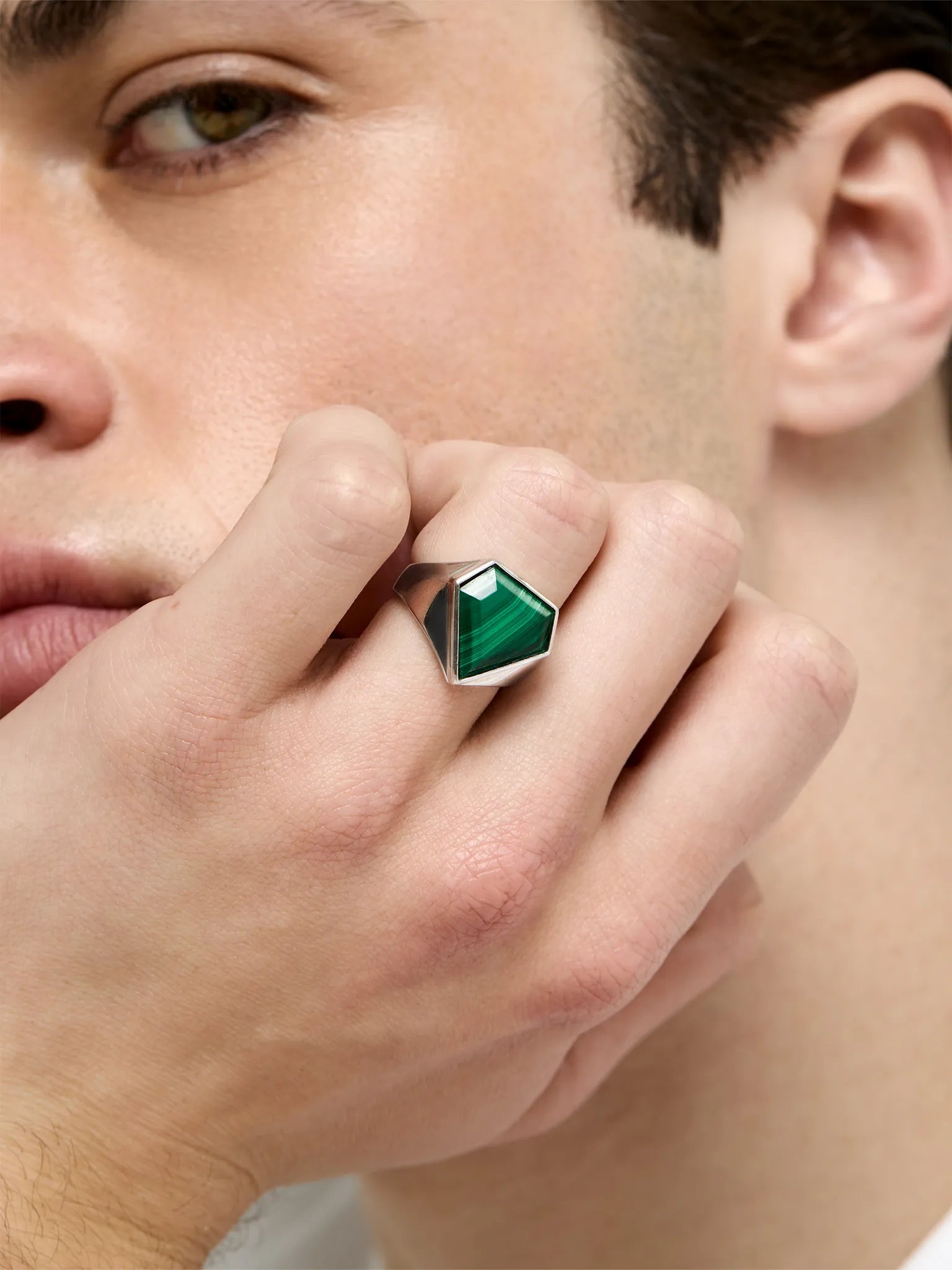 Malachite Pentagon Ring — фото 2