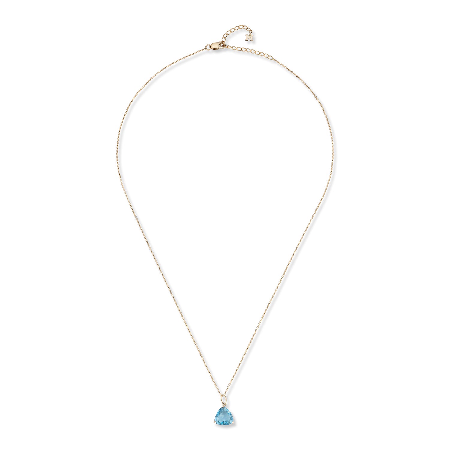 14kt Blue Topaz Trillion Necklace — фото 2