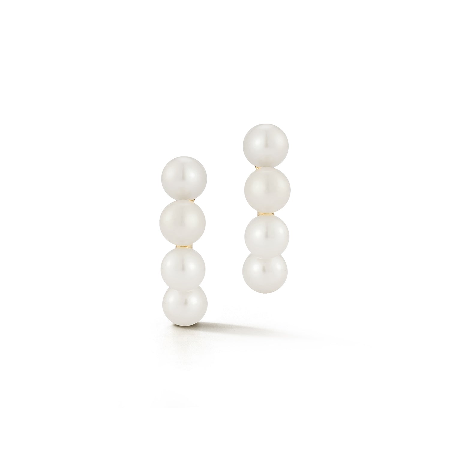 14kt 4 Point Pearl Hoops — фото 3