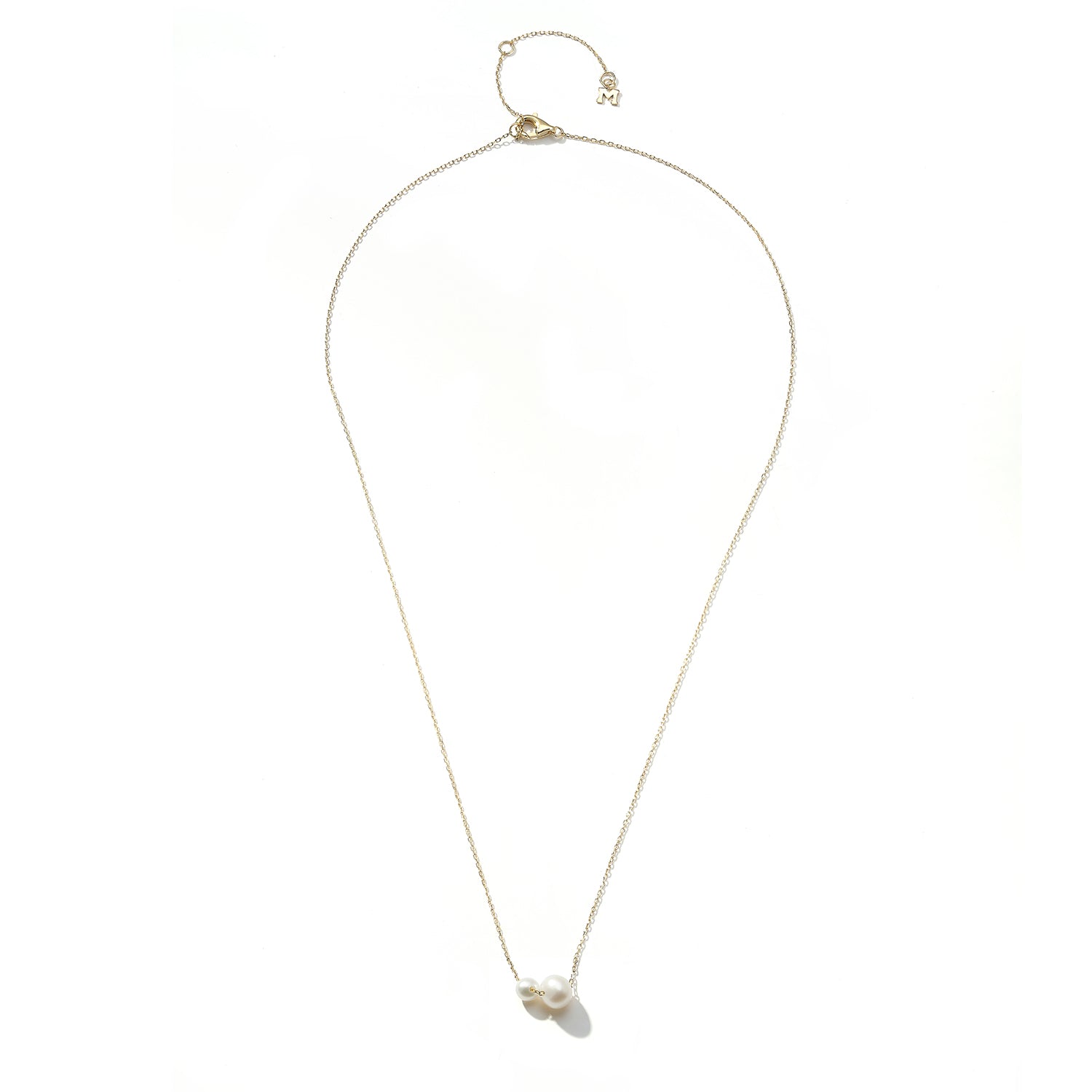 14kt Duo Suspended Pearl Necklace — фото 3