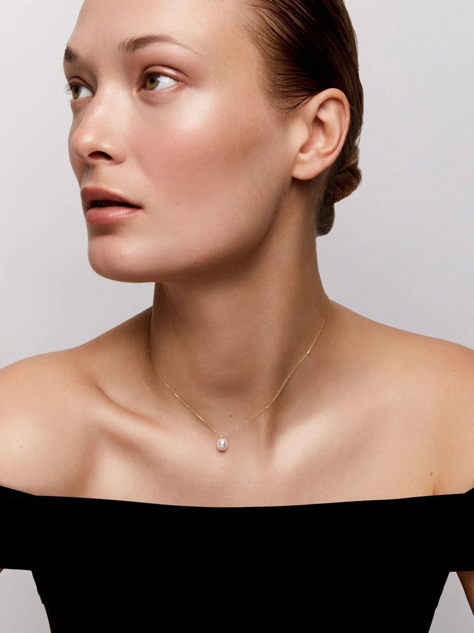 14kt Diamond Studded Baroque Pearl Necklace — фото 3
