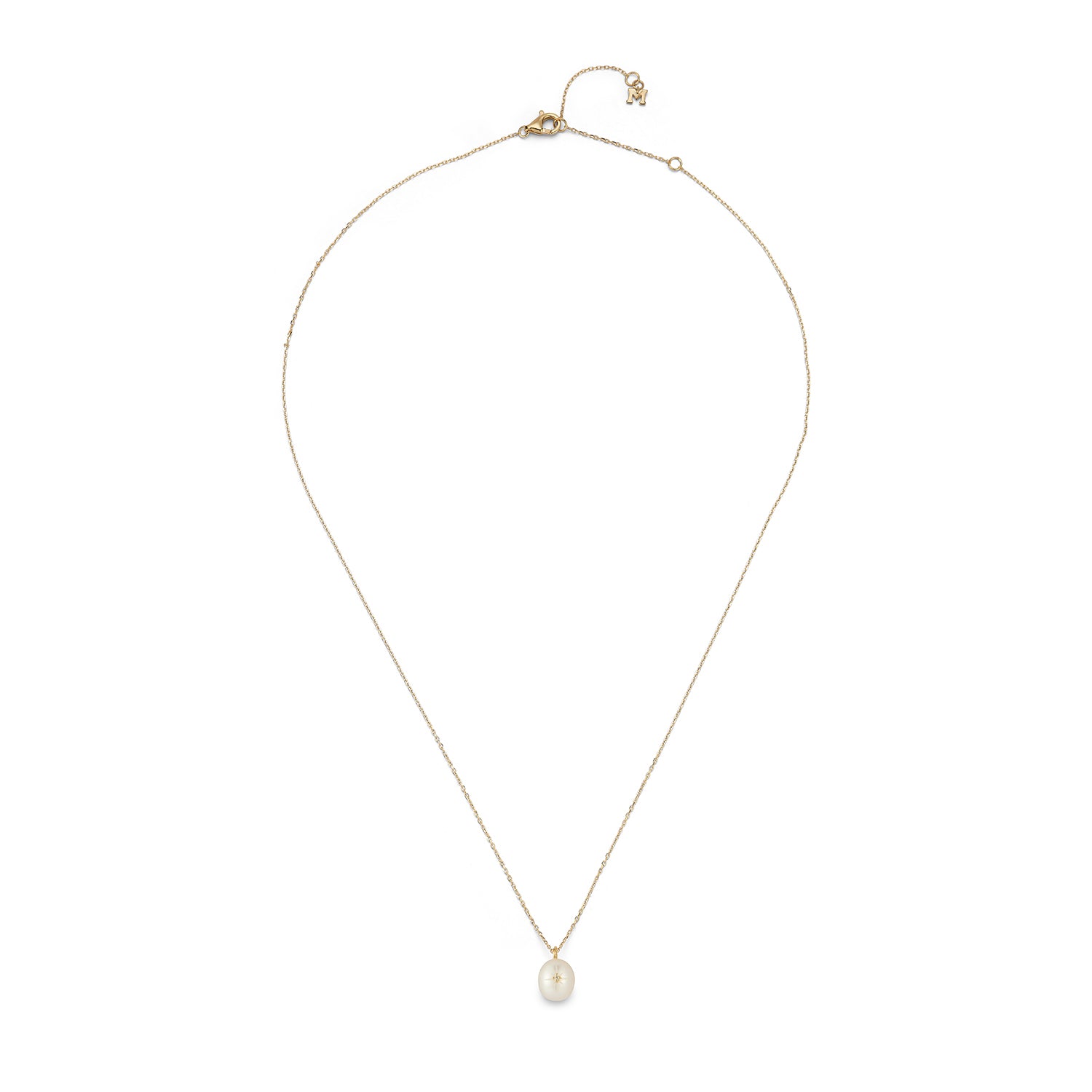 14kt Diamond Studded Baroque Pearl Necklace — фото 4
