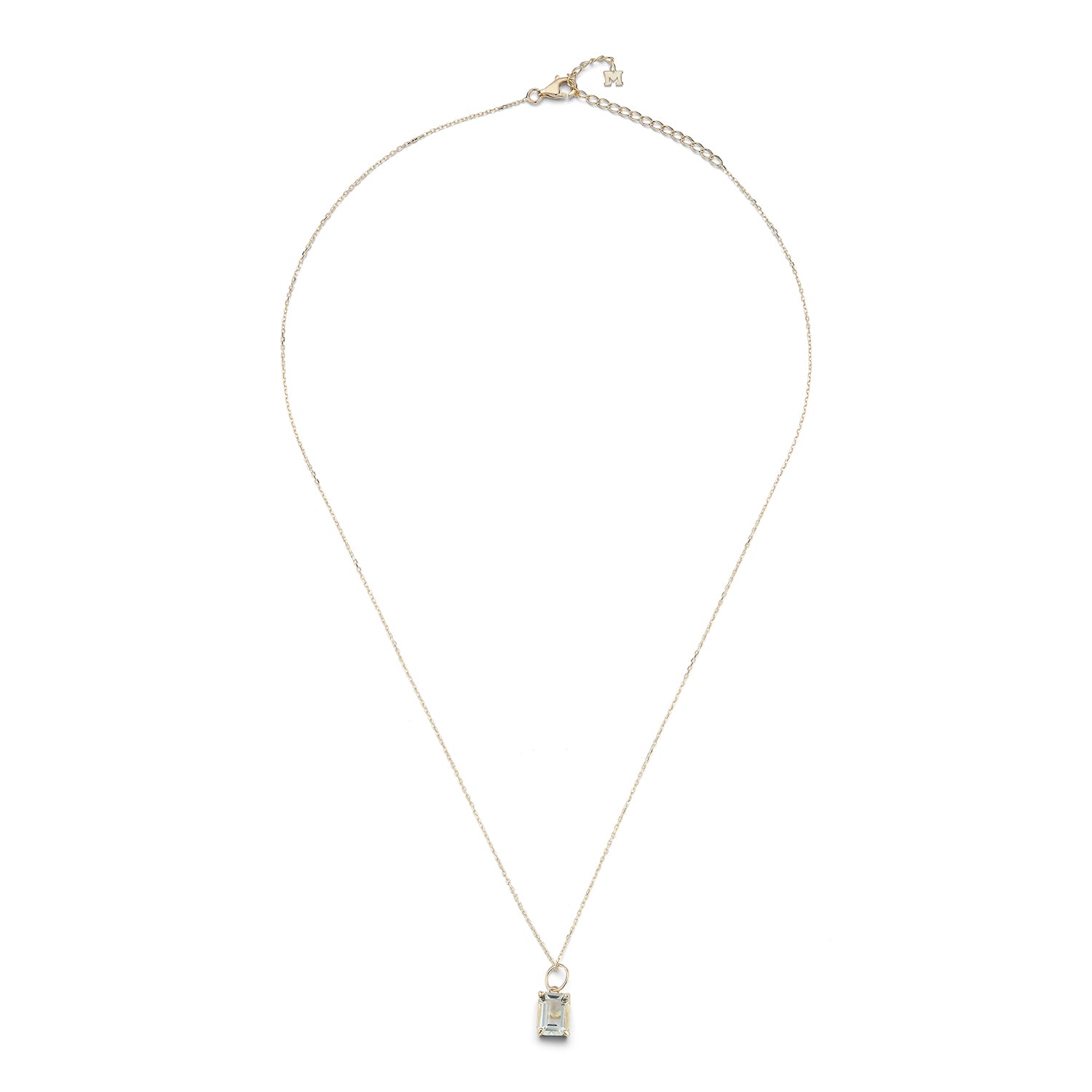 14kt Emerald Cut Green Amethyst Necklace — фото 3