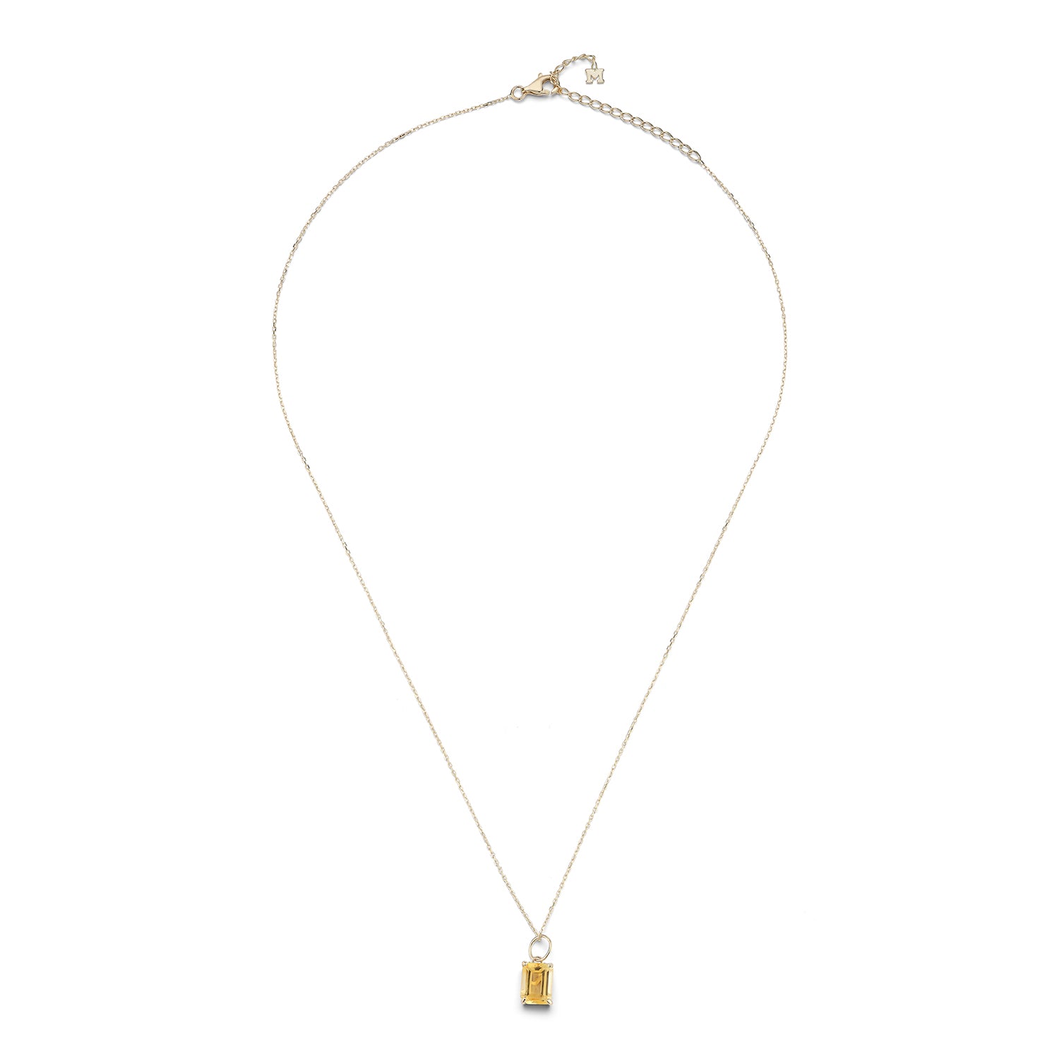 14kt Emerald Cut Citrine Necklace — фото 3