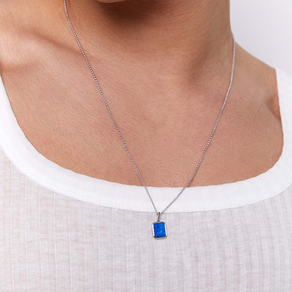 Emerald Cut Lapis Necklace — фото 3