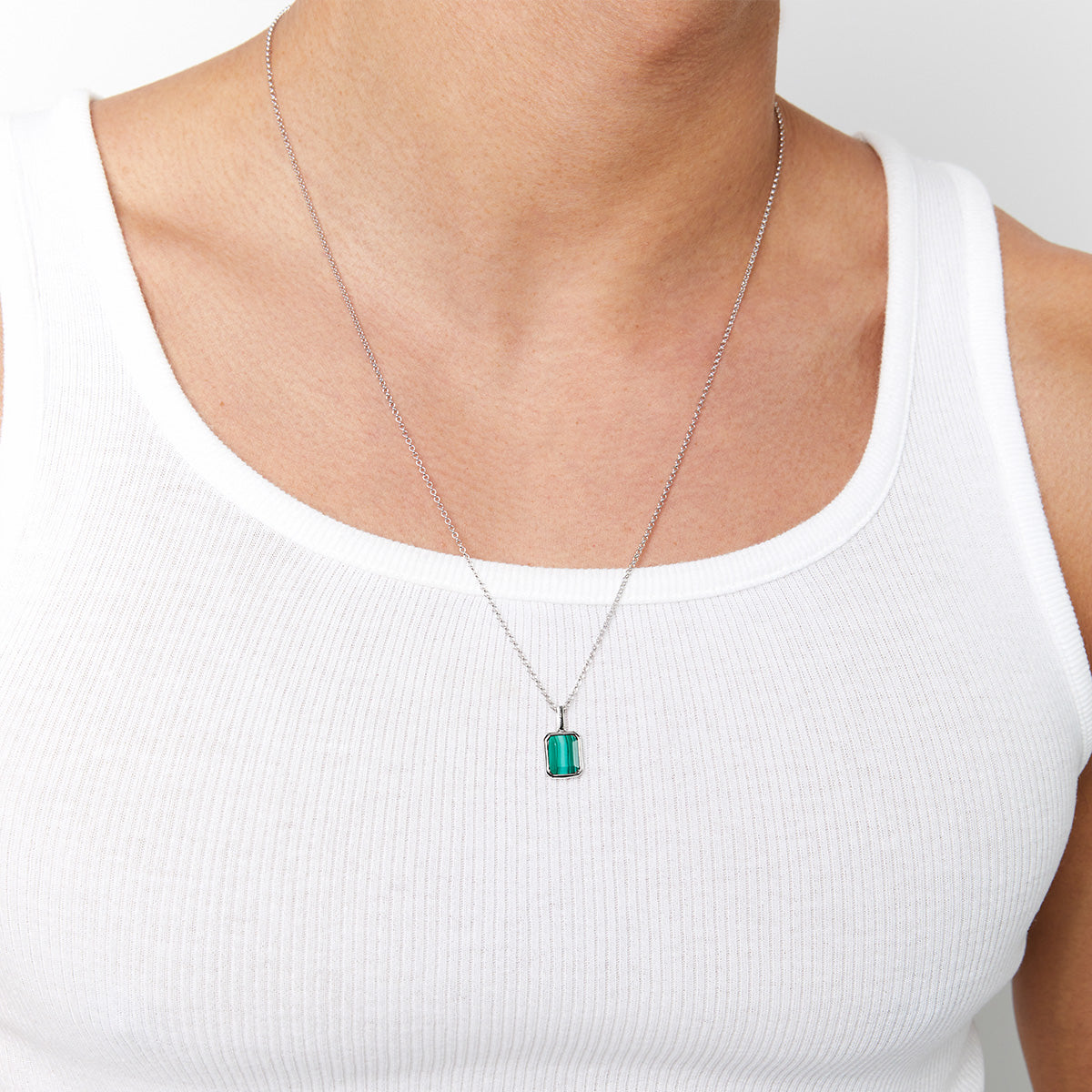 Emerald Cut Malachite Necklace — фото 3