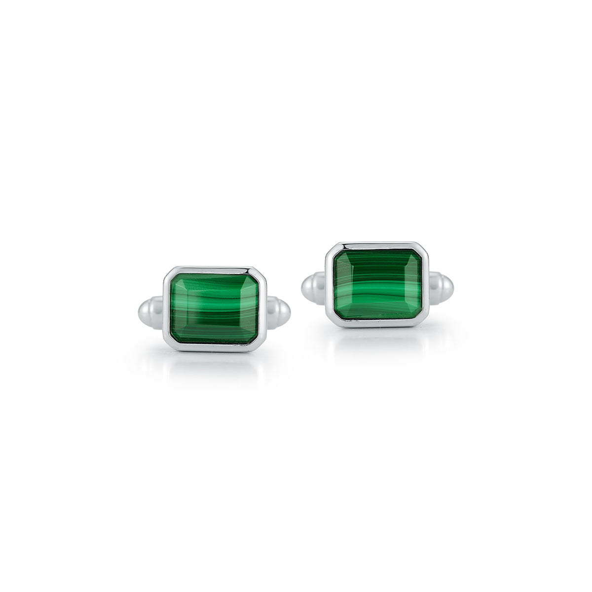 Emerald Cut Malachite Cufflinks — фото 5