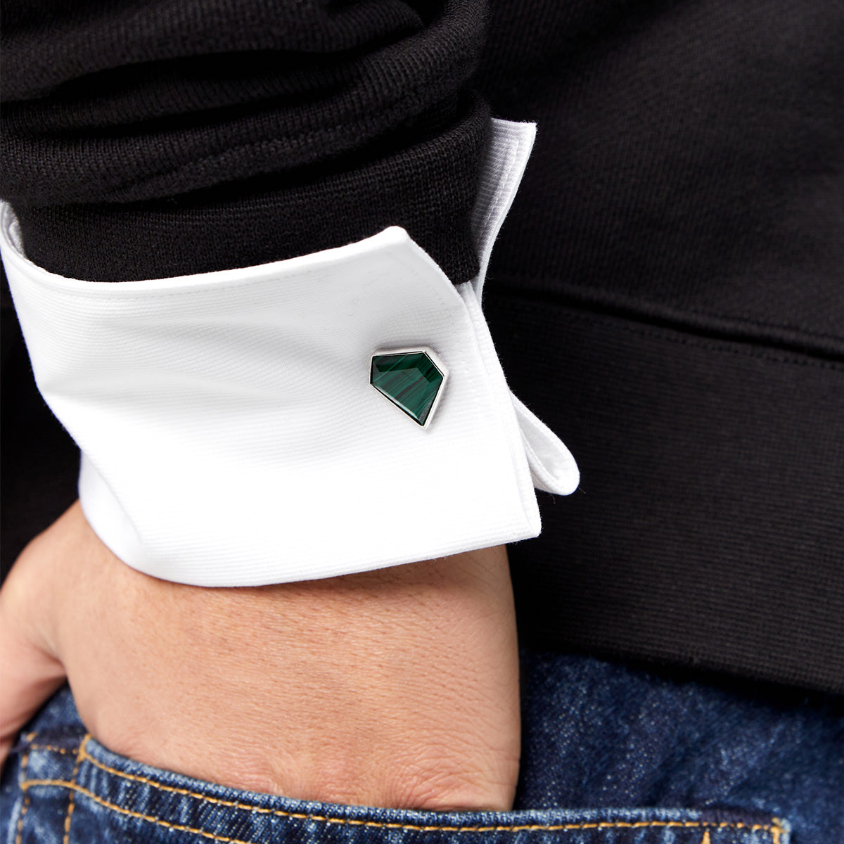 Malachite Pentagon Cufflinks — фото 3