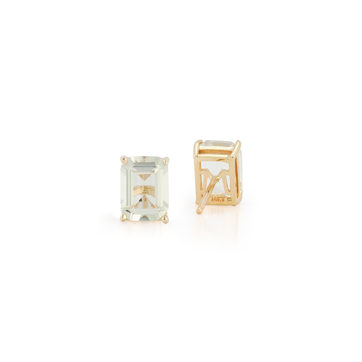14kt Green Amethyst Studs — фото 4