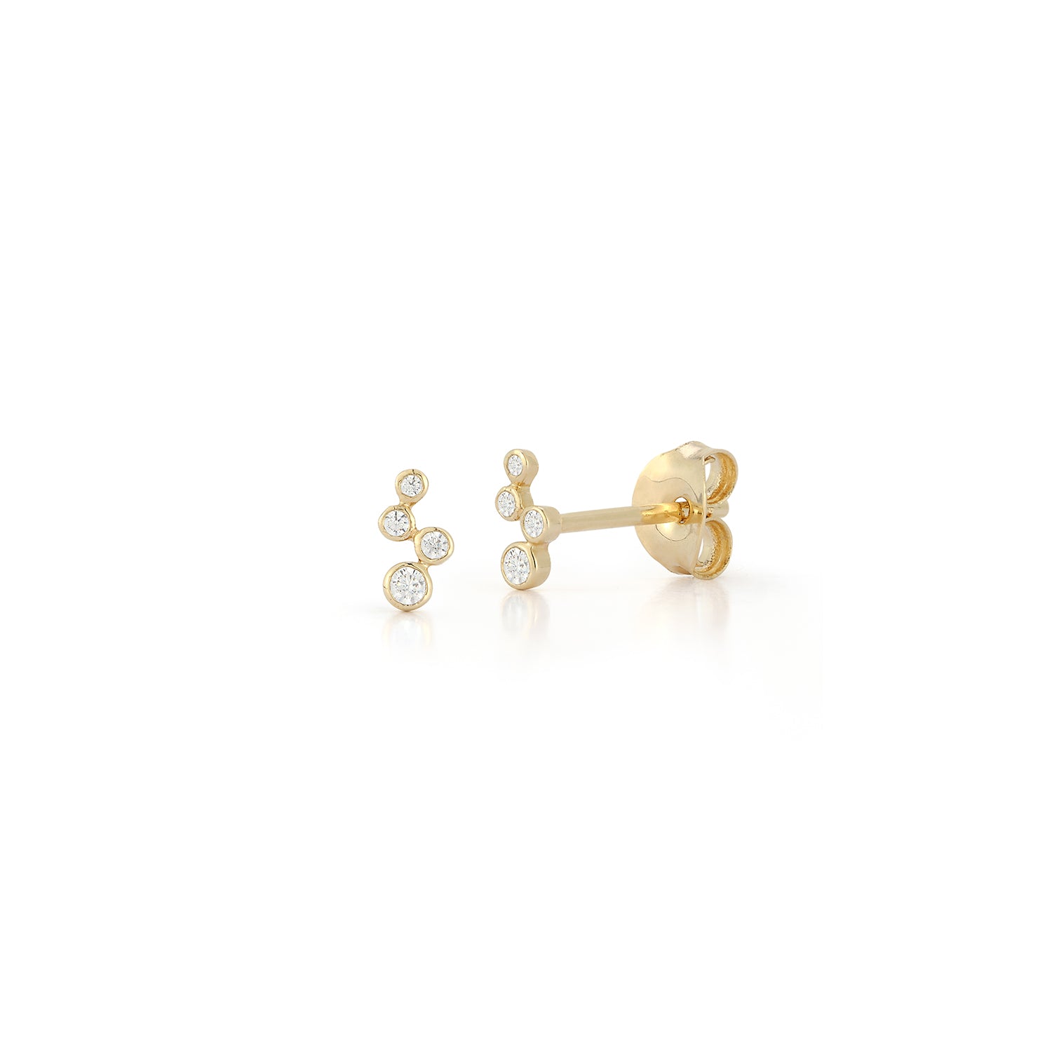 14kt Diamond Wave Bezel Studs — фото 1