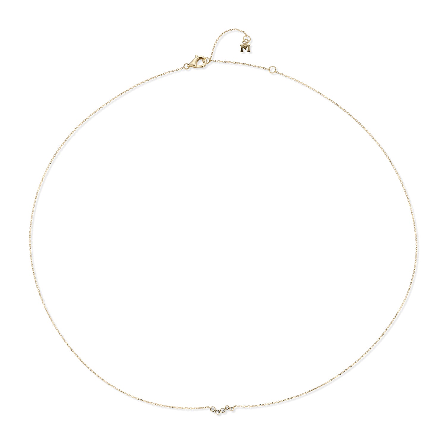 14kt Mini Diamond Bezel Wave Diamond Necklace — фото 3