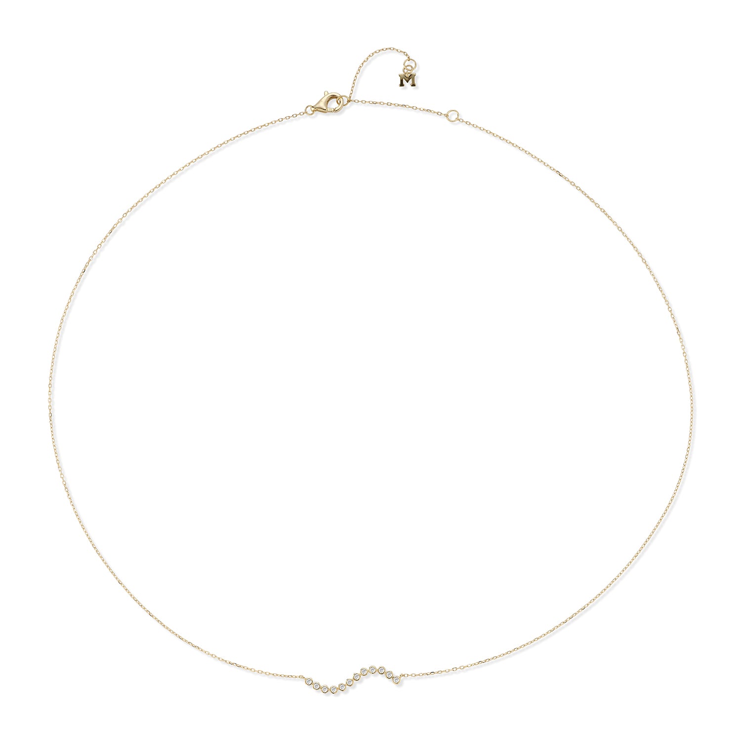 14kt Diamond Bezel Wave Necklace — фото 3