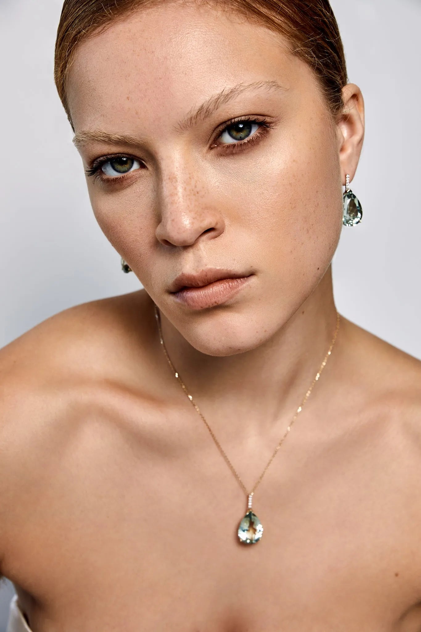 14kt Green Amethyst Pear Necklace — фото 3