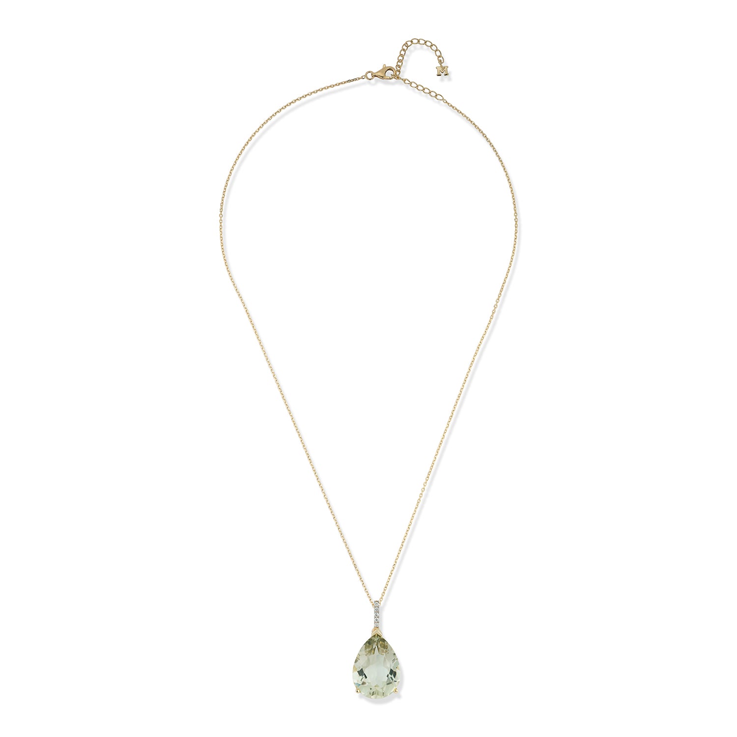 14kt Green Amethyst Pear Necklace — фото 5