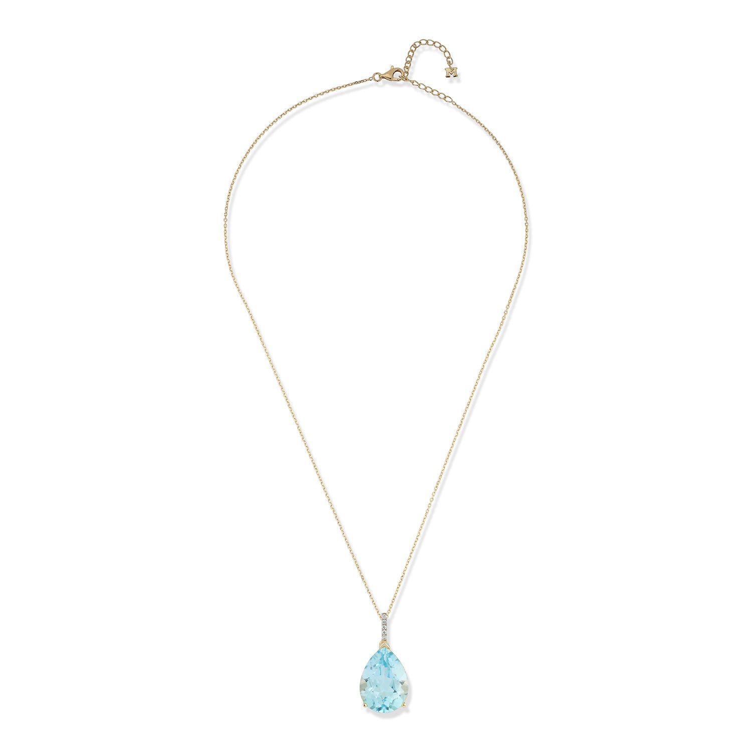 14kt Swiss Blue Topaz Pear Necklace — фото 5