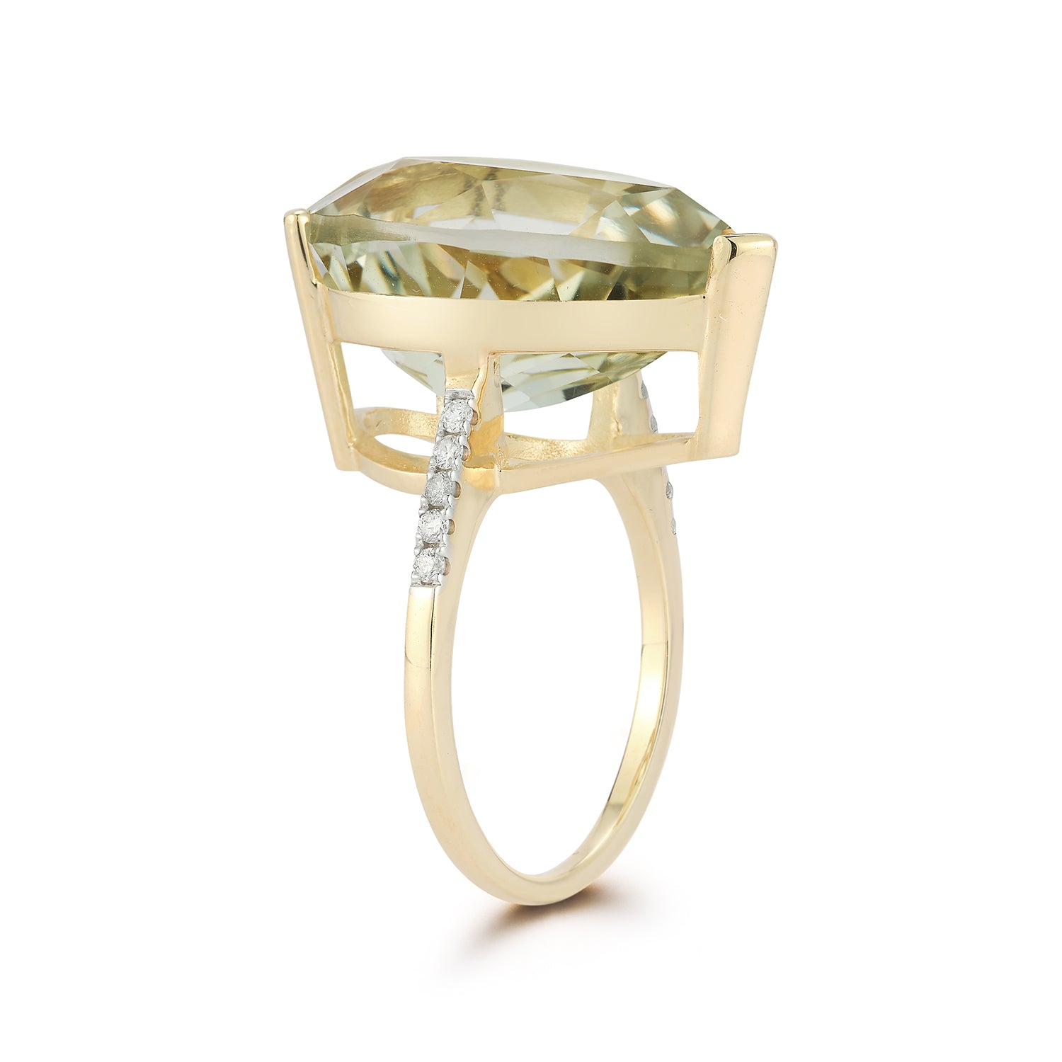 14kt Green Amethyst Pear Drop Ring — фото 5