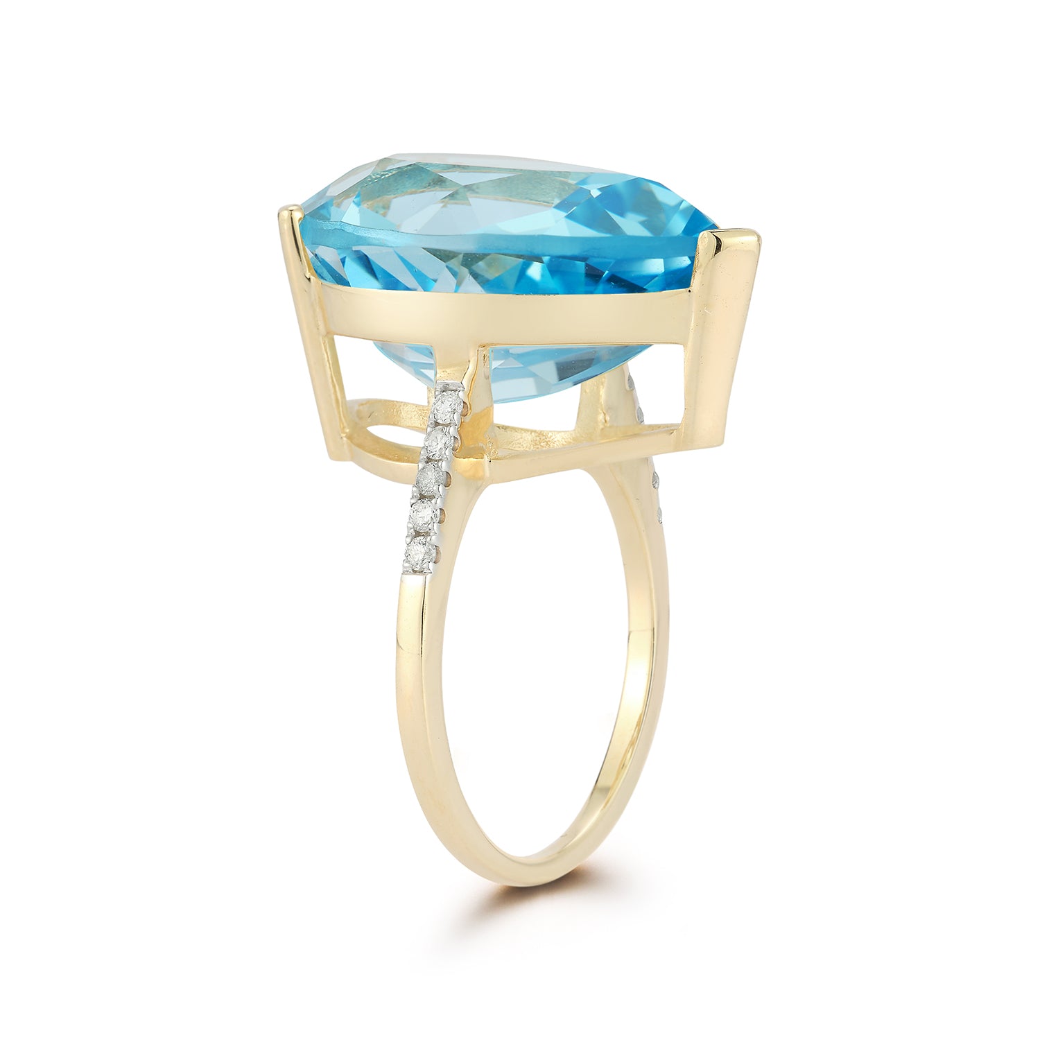 14kt Swiss Blue Topaz Pear Ring — фото 4