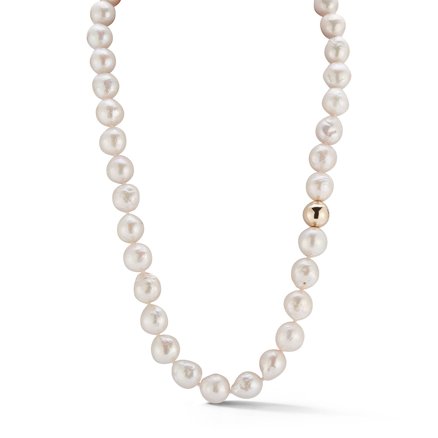 14kt Baroque Pearl with Gold Dot Necklace — фото 3