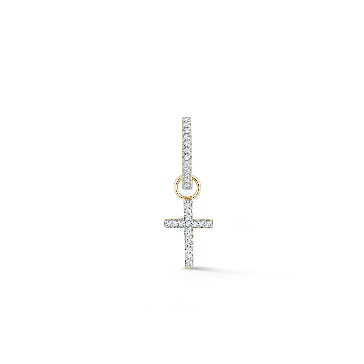 14kt Men's Single Diamond Huggie With Detachable Cross — фото 7