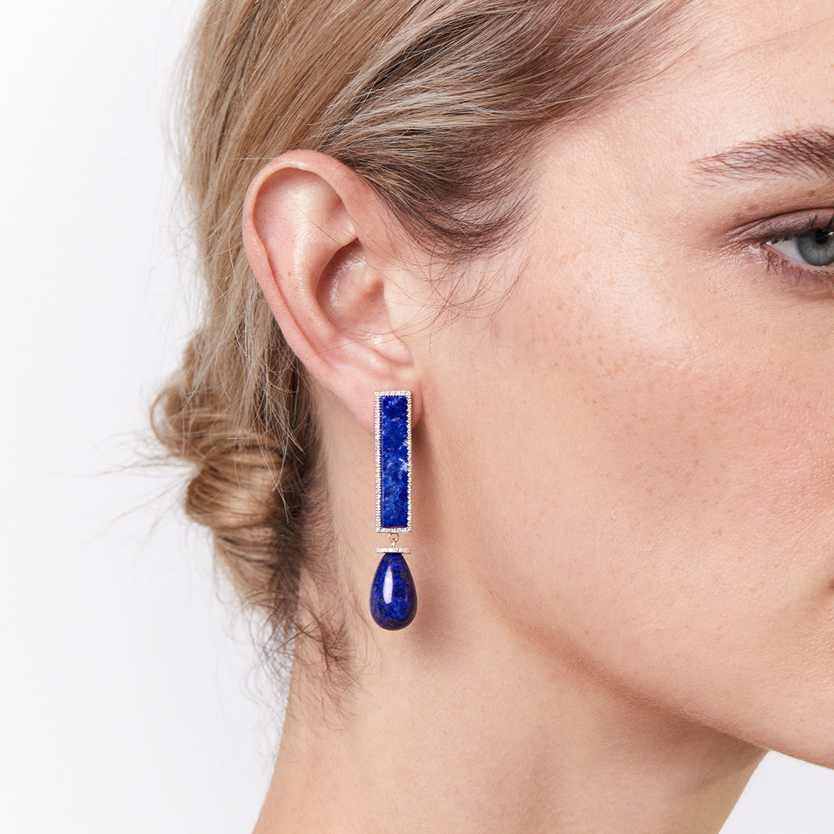14kt Lapis Exclamation Earrings — фото 2