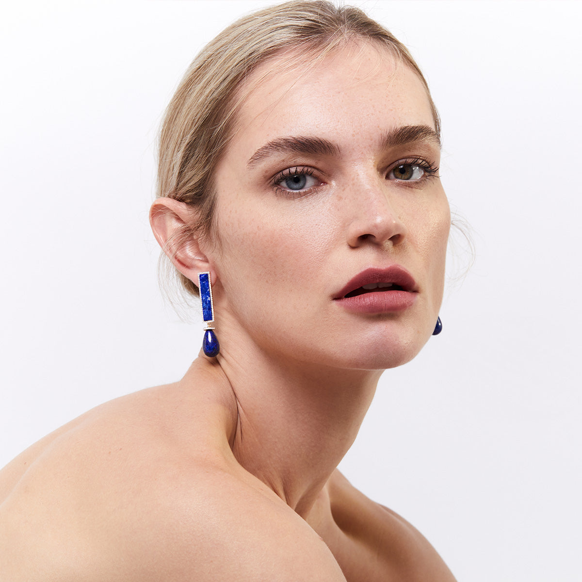 14kt Lapis Exclamation Earrings — фото 3