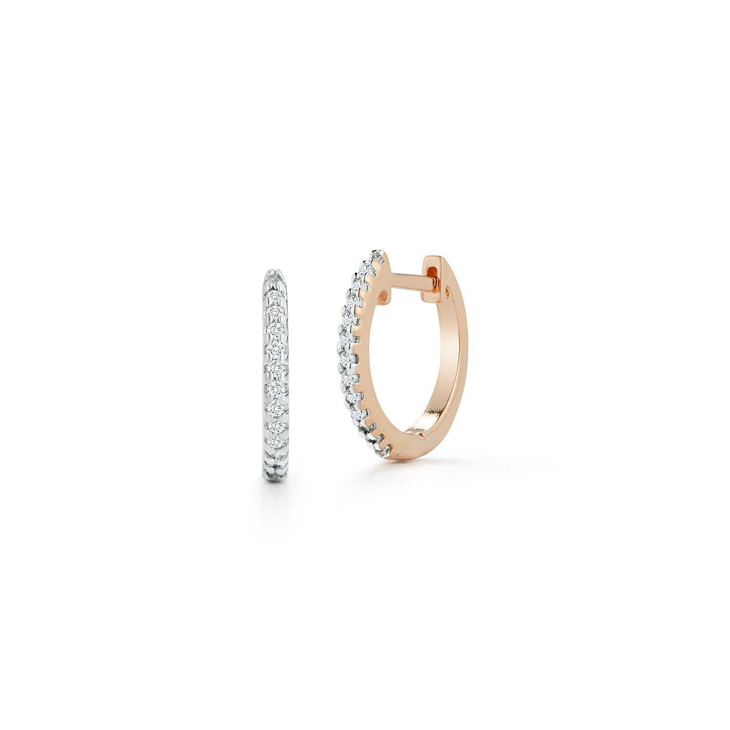 12mm Diamond Huggies - Rose Gold — фото 1