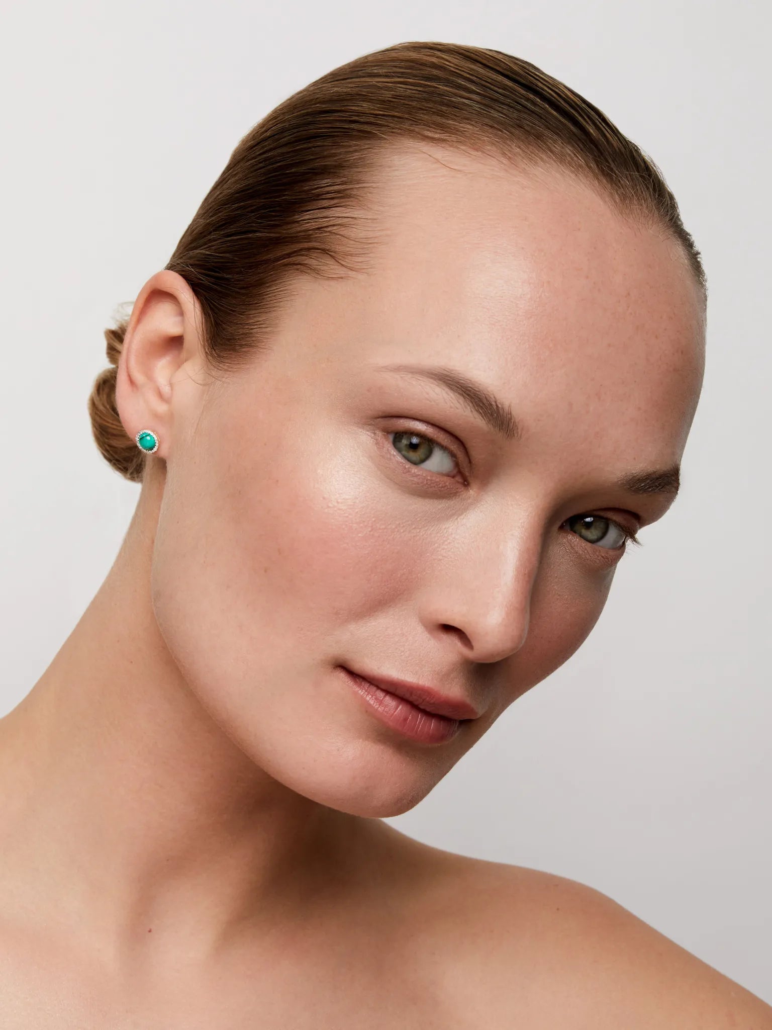 14kt Malachite and Diamond Studs — фото 2