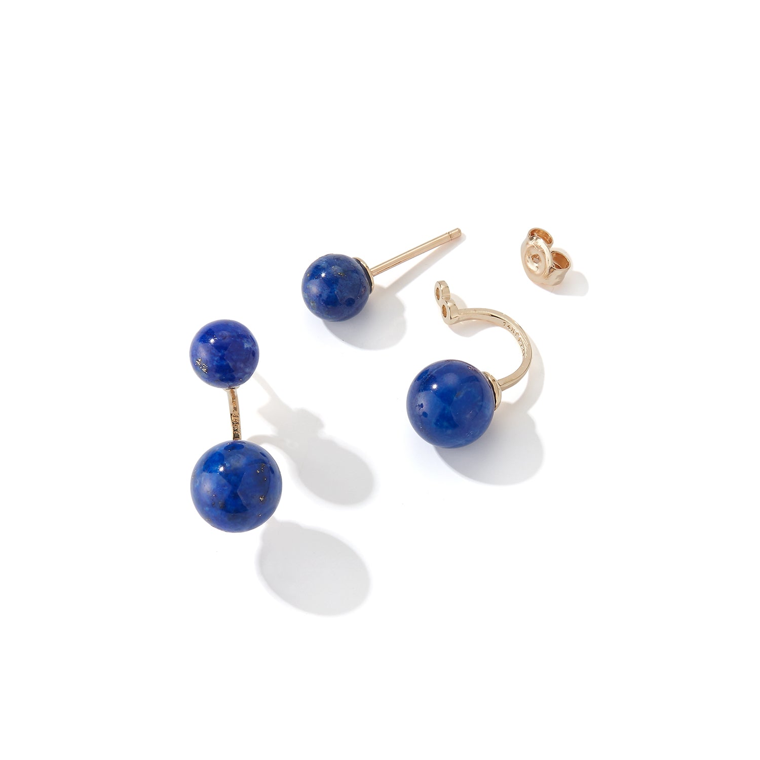 14kt Gold Lapis  Ear Jacket Earrings — фото 3