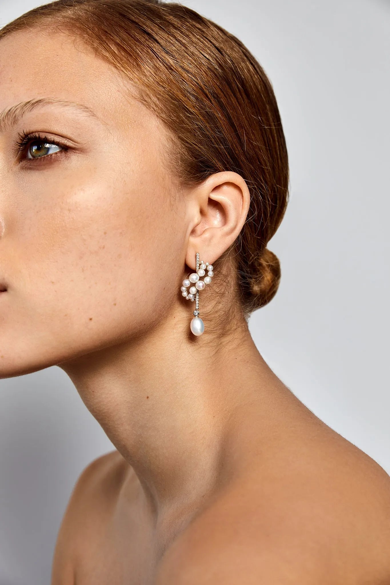 14kt Gold Pearl Curve Form Earrings — фото 2