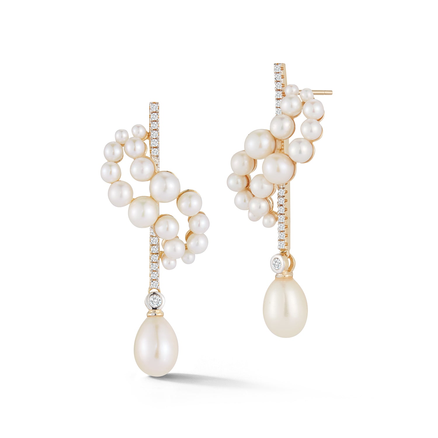 14kt Gold Pearl Curve Form Earrings — фото 4
