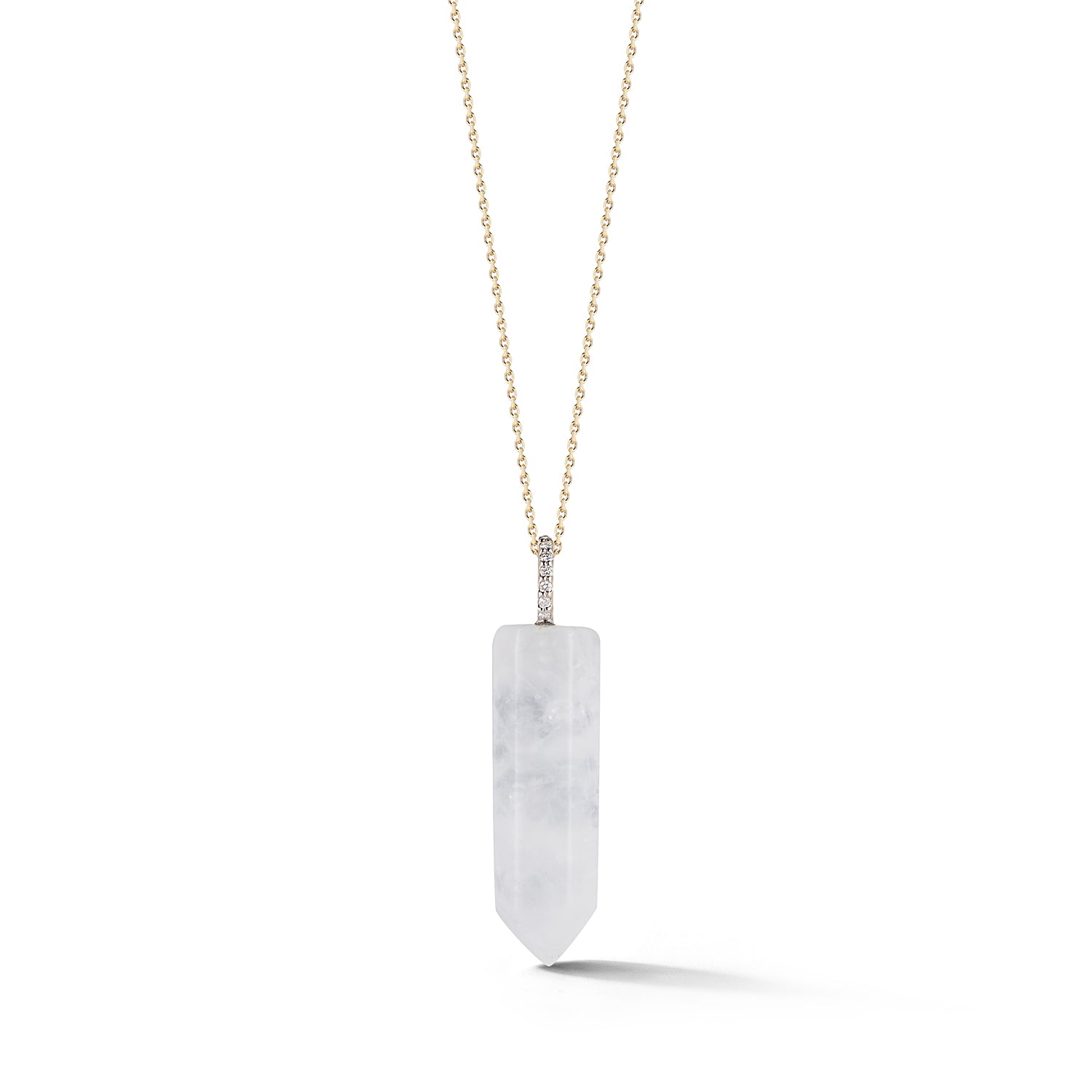 14kt Diamond Healing Crystal Necklace